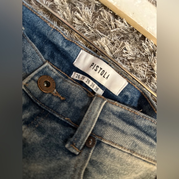Pistola High Rise Cutoff Denim Shorts with Side Stripe: SIZE 26 - Picture 5 of 5